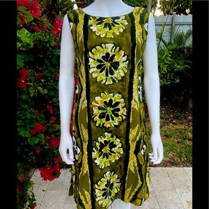 Vintage Moana Kai 1960’s Hawaiian dress barkcloth M-L